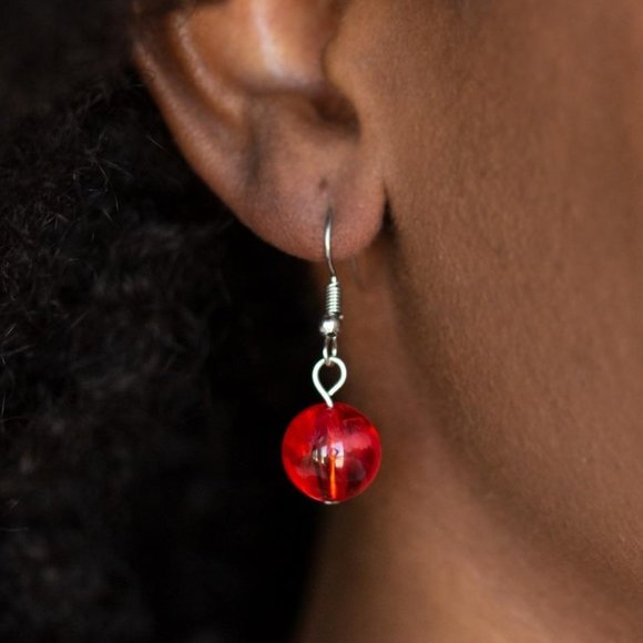 Beach Glam – Red Necklace Earring Set Jewelry - Picture 3 of 3